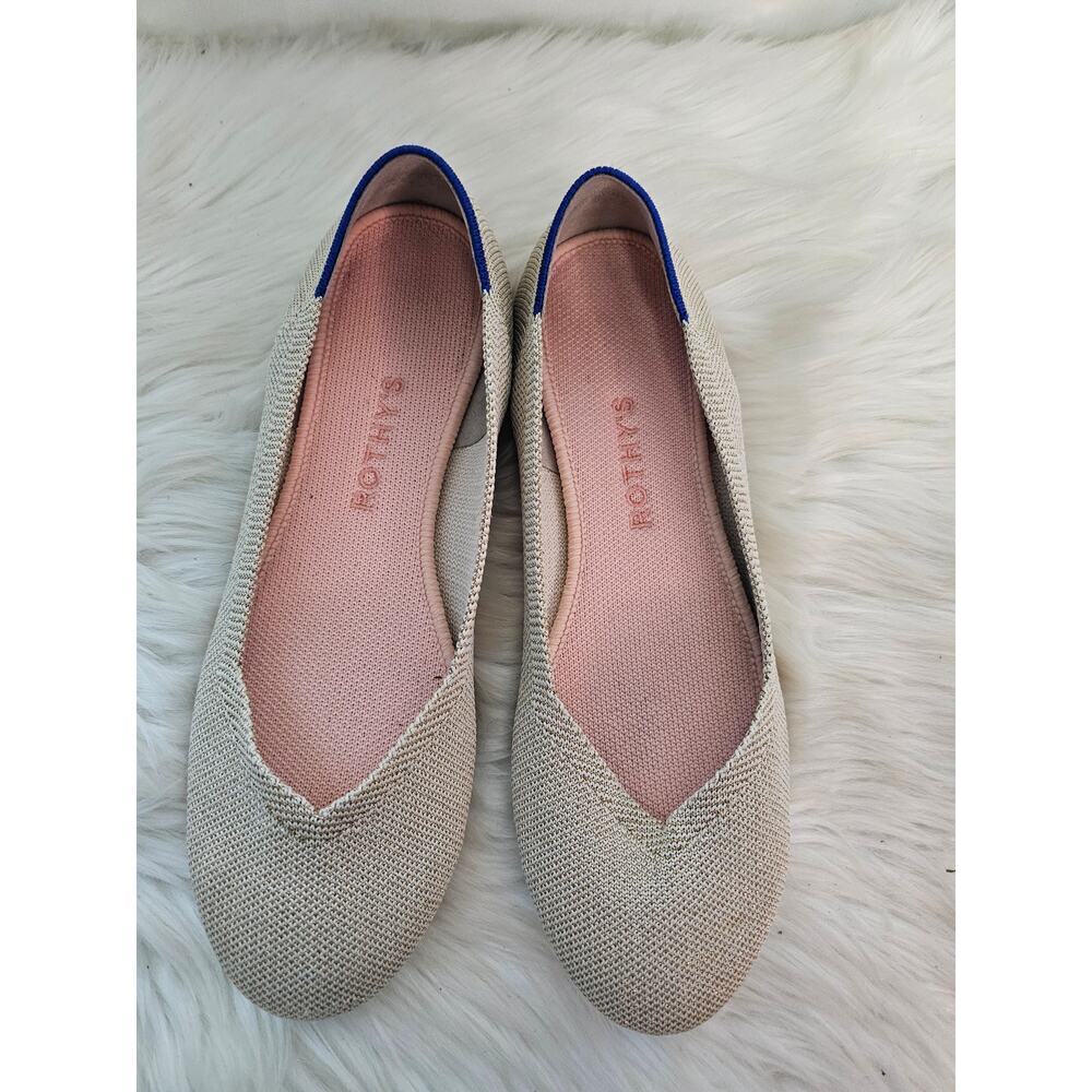 Rothy's Womens Rounde toe The Flat light Gold Metallic size 8 - Picture 2 of 8